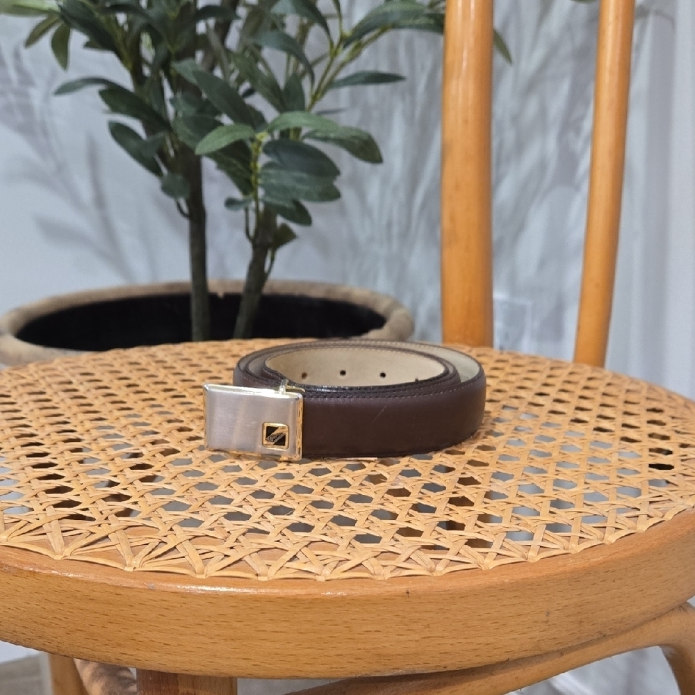 Vintage/Retro 80's/90's Pierre Cardin Brown Leather Men's Belt